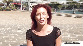 Redhead amateur MILF Morgane Dell in lingerie fucked on a vaction