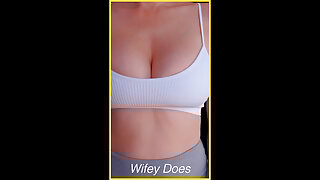 Wifeys perfect tits in white sports bra