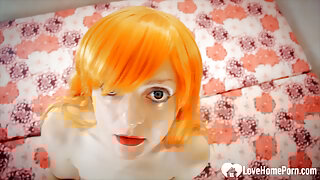 POV of hot cosplay girl sucking dick