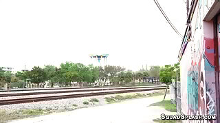 Hairy slut Riley Jean gets on huge dick