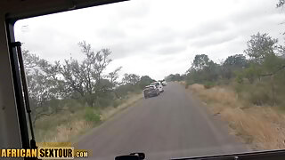 Real African ebony teen amateur POV blowjob and fucking in public