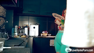 Devouring his cock before he fucks me