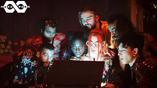 Stunning Bebe and Muriel's Trippy 5 cock orgy GANGBANG