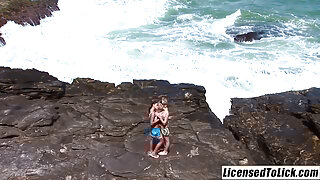 LICENSED TO LICK - Tarra White Eating Her Pussy At Beach